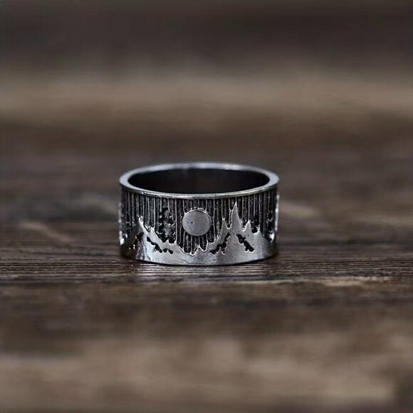 Boho Landscape / Nature and Moon Ring Funky and Chunky #752 - Picture 5 of 7